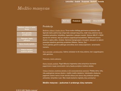 Produkcija – UAB „Medžio masyvas”  www.medziomasyvas.eu